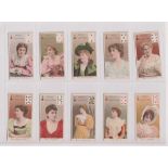 Cigarette cards, Wills, Actresses (Grey back, p/c inset), 16 cards, 2H, 5H, 2C, 5C, 6C, 8C, 9C,