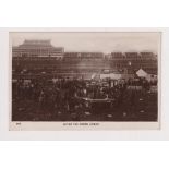 Horseracing postcard, Horseracing, Epsom Derby b/w photographic image 'After the Races Epsom' (