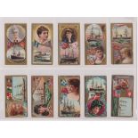 Cigarette cards, USA, Duke's, Ocean & River Steamers, ten cards, Cunard Line, Providence Line,