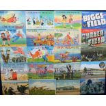 Postcards, a collection of approx. 50 American comic cards and USA Airforce camps, Military, Naval