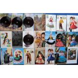Postcards, Novelties, a collection of 30+ cards inc. miniature gramophone records, coin card,