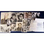 Ephemera, Cinema, a small selection of Cinema Star Photos (various sizes) and letters, some signed