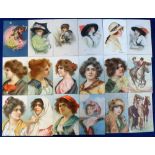 Postcards, Glamour inc. Underwood, Turner, Spanish Girl's Heads (9), Grande, Red Cross, Nude etc. (