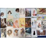 Postcards, a good and varied collection of approx. 130 subject cards inc. Kirchner (3, fair),