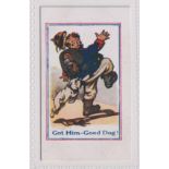 Cigarette card, G. Prudhoe, Army Pictures, Cartoons etc, type card, 'Got Him - Good Dog' (vg) (1)