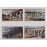 Cigarette cards, USA, Duke's, Bridges, 'X' size, 11 different cards (some age toning & slight marks,