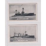 Trade cards, Bailey's War Toffy, British War Ships, 2 cards nos 3 & 7 (gd/vg)