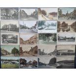 Postcards, a selection of approx. 65 cards of Bedfordshire with RP's of High St Woburn, Elstow, High