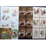 Postcards, a good mixed subject collection of approx. 34 cards inc. set of 6 cards illustrated by