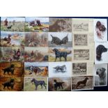 Postcards, a good collection of approx. 90 cards of dogs, 35 of which are modern. Artists of vintage