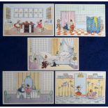 Postcards, Mela Koeler, later period, Art Deco, set of 5 children, (vg) (5)