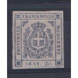Stamps Modena 1859 Provisional Government 20c slate MM cat £1,000