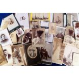 Cabinet Cards and Cartes de Visite, subjects include bride, postman, social history, fashion,