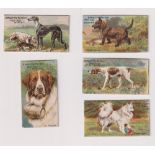 Trade cards, Spratt's, Prize Dogs, 5 cards, Greyhounds, Pointer, Pomeranians, St Bernard & Scotch
