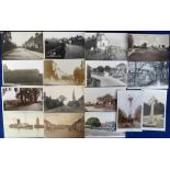 Postcards, a small selection of 16 UK topographical cards, with RP's of War Memorial