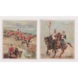 Trade cards, USA, J&P Coats, British Regiments, three non-insert large size advertising cards,