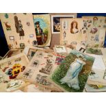 Scraps, 100s of mostly Victorian scraps, greetings cards and pictures laid down on loose pages