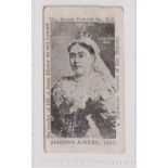 Cigarette card, Alex Jones & Co, Diamond Jubilee, 1897, single card issue (some creasing, fair/