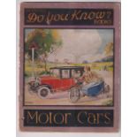 Trade cards, Valentine & Sons Ltd, Motor Cars, 'Do You Know?' book complete with set of 24 c/m cards
