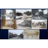 Postcards, an RP Hertfordshire village selection of 8 cards, inc. Fire at North End Walkern, Walkern