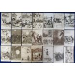 Postcards, a collection of 21 WW1 Military Comic Cards illustrated by Bruce Bairnsfather, from