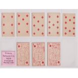 Cigarette cards, USA, Kinney, Transparent Playing Cards (set, 52 cards) (some slight faults, fair/