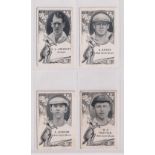 Trade cards, Barratt's, Cricket, Australian Test Players, four cards, E.L. A'Beckett, A. Jackson, A.