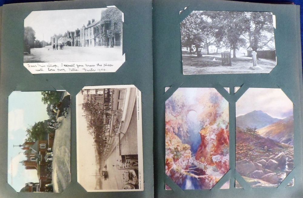 Postcards, a vintage album containing approx. 200 cards inc. UK topographical, theatre, greetings - Image 4 of 4