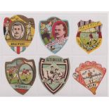 Trade cards, Baines, Rugby, a collection of 10 shaped cards, Bradford, Broughton Rangers,