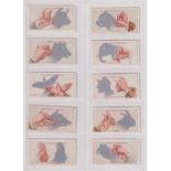 Cigarette cards, Smith's, Shadowgraphs, (mixed backs) (set, 25 cards) (gen gd)