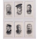 Cigarette cards, Taddy, Admirals & Generals - the War (South Africa), 6 cards, nos 3, 4, 7, 10, 15 &