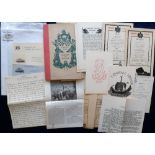 Orient Line SS Orsova, 1935 Voyage Folder with contents including menus, info sheets for visits (