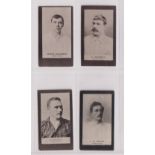 Cigarette cards, Smith's, Footballers (Brown back), four cards, nos 16 S. Bloomer (card cut off