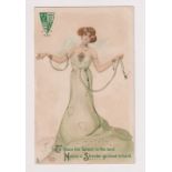 Postcard, Raphael Kirchner, Advertisement Streeter & Co. Jewellers, New Bond Street London, Dell'