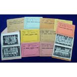 Trade issues, Sporting Mirror, Football Lettercards, 11 different, nos 1, 3, 4, 5, 6, 8, 9, 11,