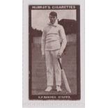Cigarette card, Murray's, Cricketers, Series 'H; (Brown front), type card, S.F. Barnes, Staffs (