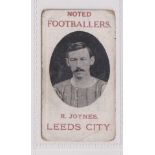 Cigarette card, Spiro Valleri & Co, Noted Footballers, scarce type card, R. Joynes, Leeds City (