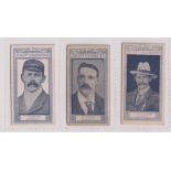 Cigarette cards, Wills (Australia), Cricketer Series (Grey scroll back, fancy frame), three cards,