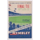 Football programme, Leicester v Wolves FAC Final 1949 (team changes & rusty staples o/w gd)