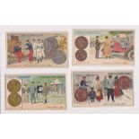 Trade cards, France, Guerin-Boutron, The History of the Money of France (set, 84 cards) (mostly gd/