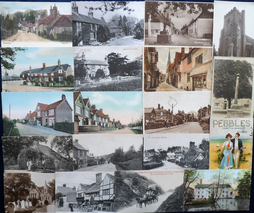 Postcards, Sussex, a good selection of approx. 44 cards with many street scenes and villages. RP's - Image 2 of 2