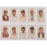 Cigarette cards, Wills, Cricketers 1901, 10 cards (With vignette) 3, nos 1, 16 & 18 & (plain