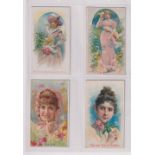 Cigarette cards, USA, Duke's, Illustrated Songs, 'XL' size, four cards, O Fair Dove, The Last Rose