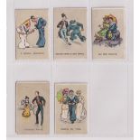 Cigarette cards, W.T. Osborne, Naval & Military Phrases (White border), 5 cards, four with slight