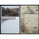 Postcards, Early cards, 2 early pre 1900 cards, Gruss Aus Heidelberg Von Der Terrasse used 9 Aug