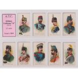Cigarette cards, ATC, Military Uniforms 'A' (set, 25 cards) (some age toning to backs, one with