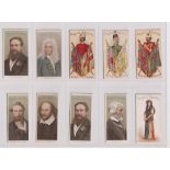 Cigarette cards, Player's, ten scarce type cards, Military Series (3, nos 6, 7 & 50), Actors &