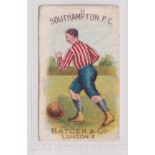 Trade card, Batger, Well Known Football Clubs, type card, no 11 Southampton (slightly grubby, some
