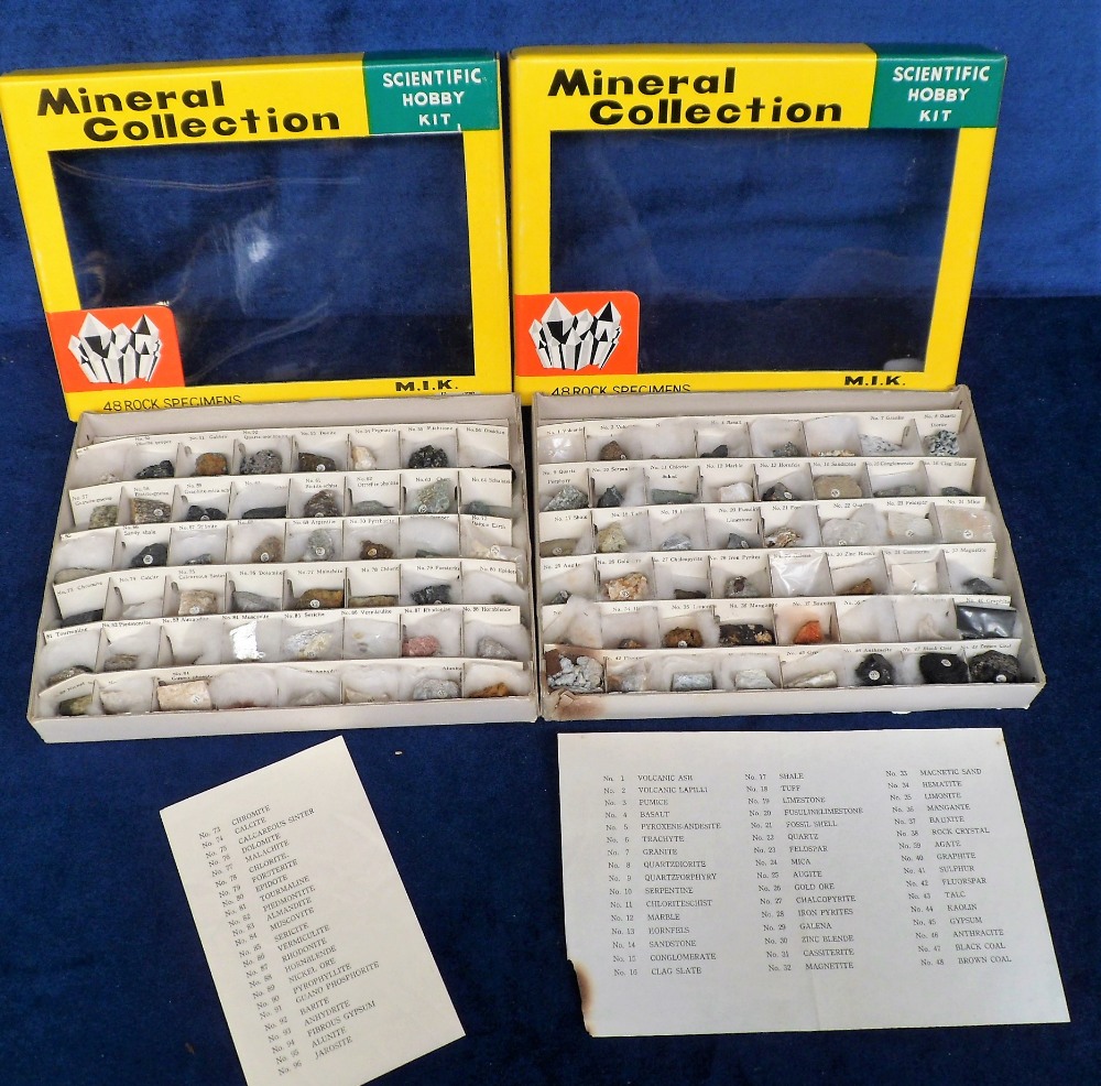 Mineral Samples, 2 boxed hobby kits containing 48 samples each (set 1 & 2) (gd) (2)