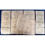 Theatre, 7 theatre bills and flyers all dated 1802 for the Theatre Scarborough, productions